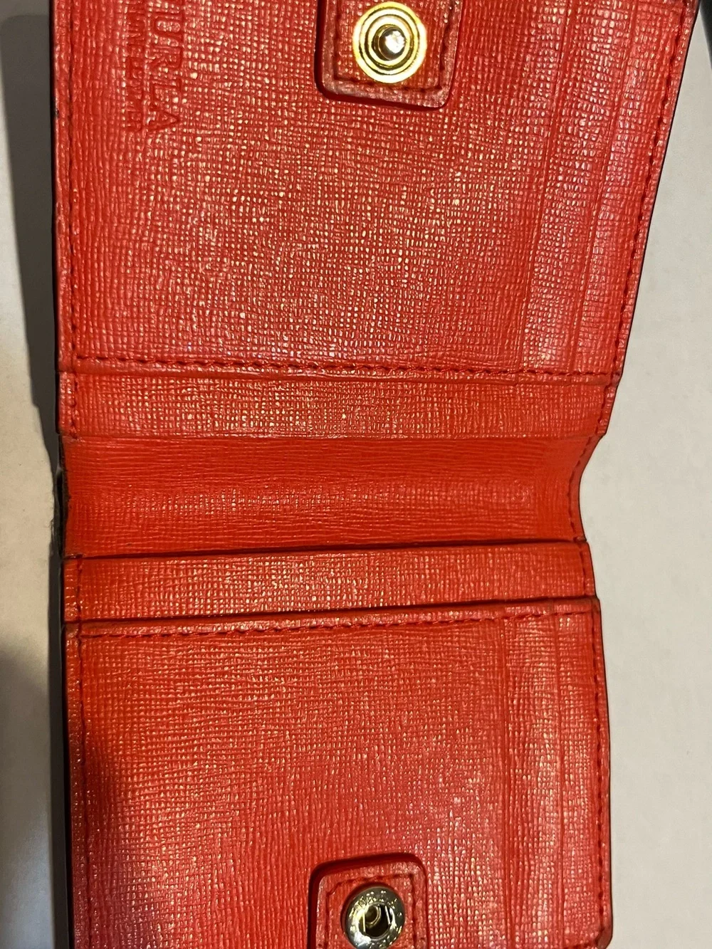 Furla Leather Bifold Wallet in Dark Brown with Red Accents